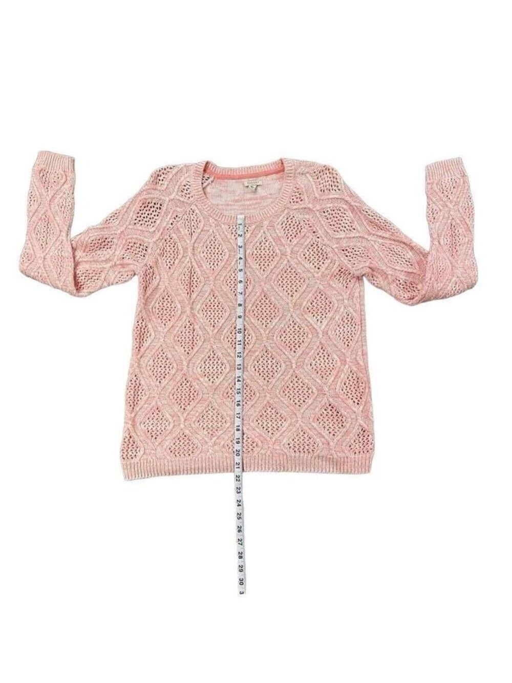Sonoma Goods For Life Marled Cable Knit Diamond Pattern Sweater Pink Size Large - Picture 11 of 12